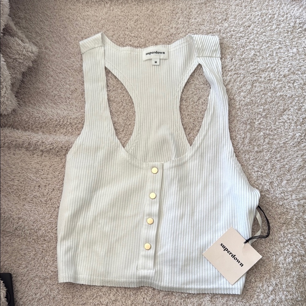 White Crop Top by superdown size medium